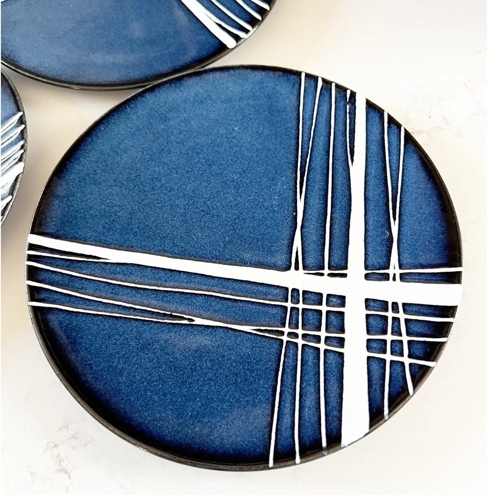 West Elm Deep Blue Ceramic Plate